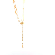 Load image into Gallery viewer, 18K Yellow Gold Necklace Chain Paperclip 1.22 grams 15.75 inches plus one inch extension - Rafant
