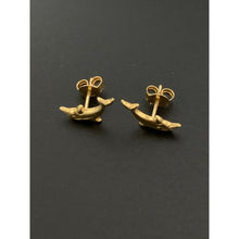 Load image into Gallery viewer, 18K Gold Earrings Stud Dolphin 1.20 grams - Rafant
