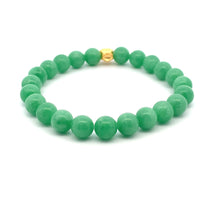 Load image into Gallery viewer, 24K Gold Money Bag Lucky Charm Bracelet Gemstones Natural Green Jadeite Jade 8mm - Rafant
