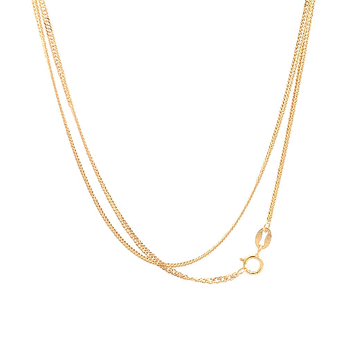 18K Yellow Gold Necklace Chain Curb 24 inches 2.33 grams - Rafant