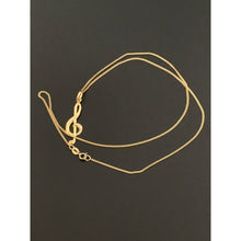 Load image into Gallery viewer, 18K Gold Necklace Curb Chain 17.75&quot; with Music Note Pendant 1.59 grams - Rafant
