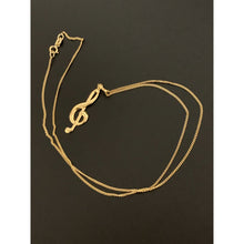 Load image into Gallery viewer, 18K Gold Necklace Curb Chain 17.75&quot; with Music Note Pendant 1.59 grams - Rafant
