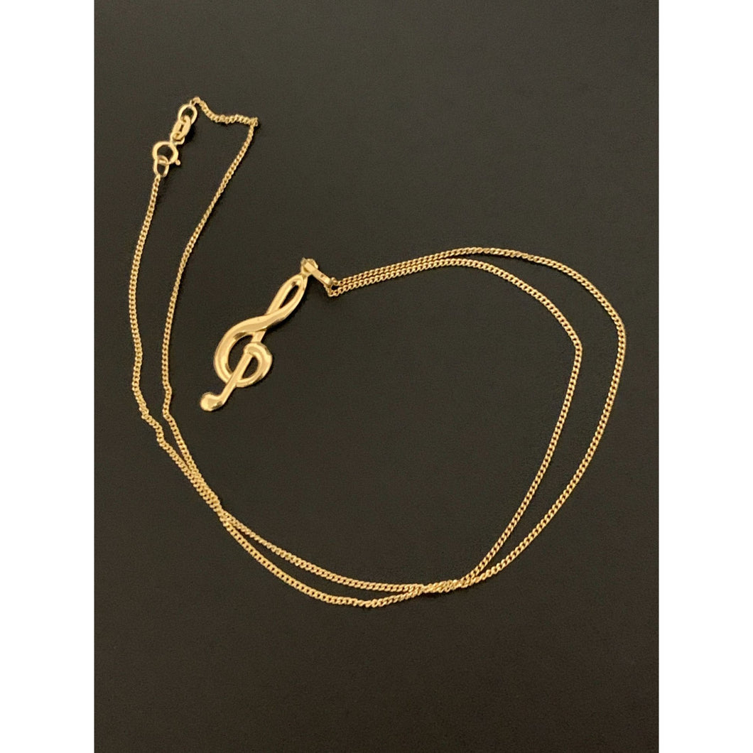 18K Gold Necklace Curb Chain 17.75