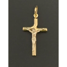 Load image into Gallery viewer, 18K Gold Pendant Cross Jesus Christ Two Tone Yellow White Gold 1.63 grams - Rafant
