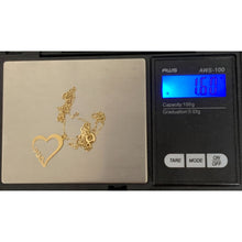Load image into Gallery viewer, 18K Gold Necklace Chain 16.5 inches Love Heart Pendant 1.60 grams - Rafant
