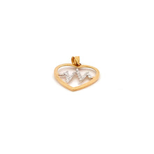 Load image into Gallery viewer, 18K Gold Pendant Heart Beat White Yellow Gold 1.13 grams - Rafant
