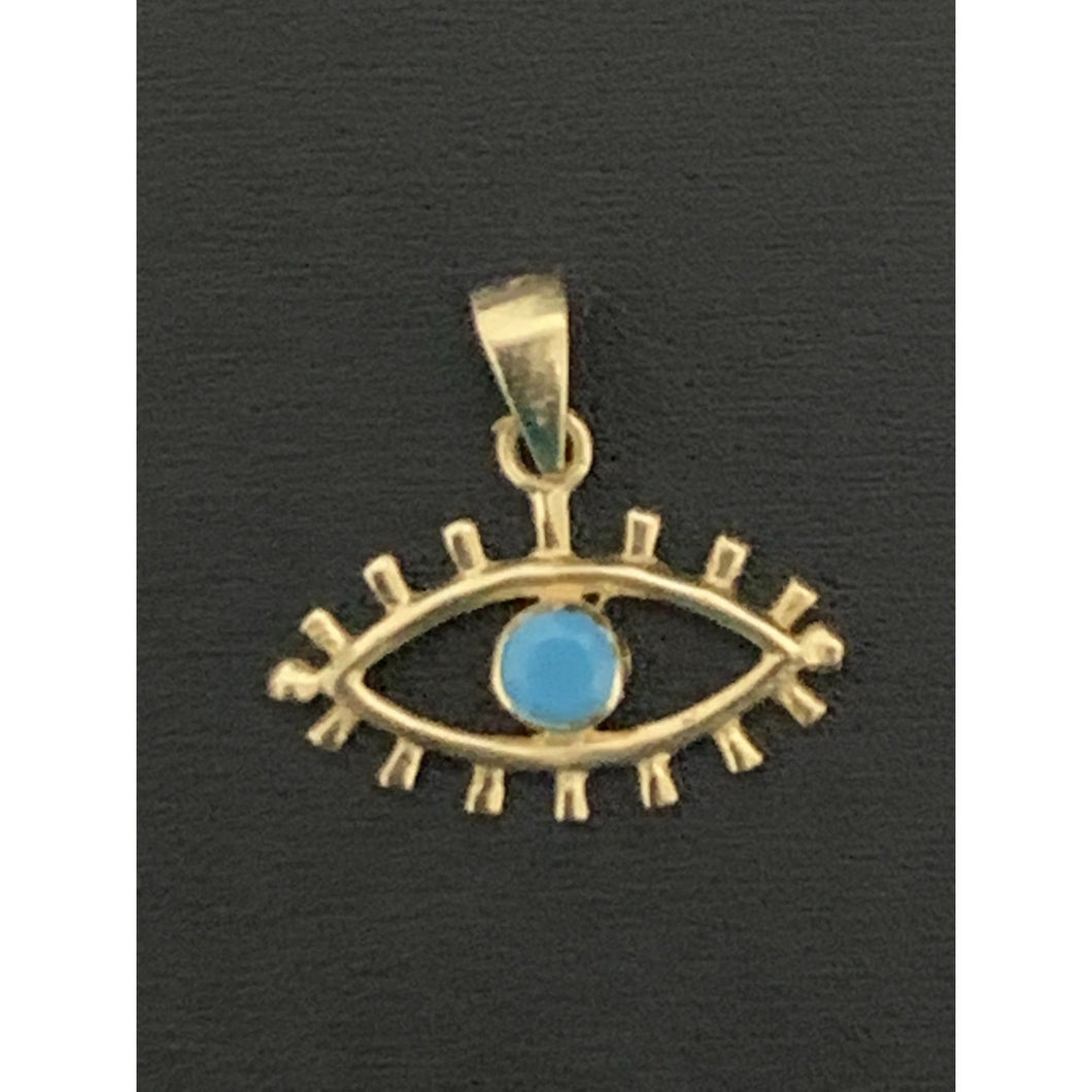 18K Gold Pendant Turquoise 0.63 grams - Rafant