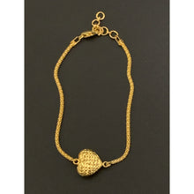Load image into Gallery viewer, 21K Yellow Gold Bracelet Puffed Heart 6.5 inches - Rafant
