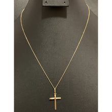 Load image into Gallery viewer, 18K Gold Necklace Curb Chain 17.50&quot; with Cross Pendant 1.73 grams - Rafant
