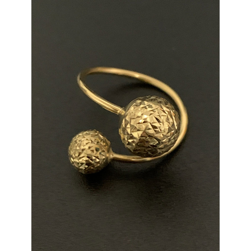 18K Gold Ring Size 5 Balls Double Orb 1.28 grams - Rafant