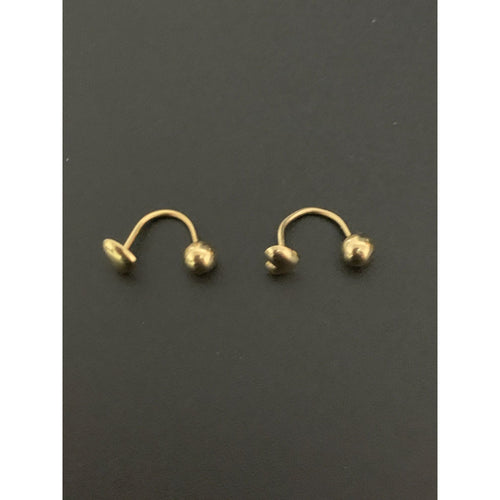 18K Gold Earrings Ball Heart 1.26grams - Rafant