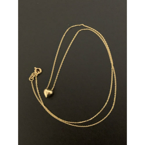 18K Gold Necklace Chain 16.50 inches with Heart Pendant 1.68 grams - Rafant