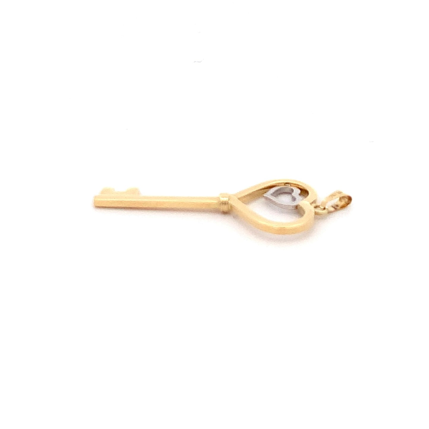 18K Yellow Gold Pendant Key Heart 1.59 grams - Rafant