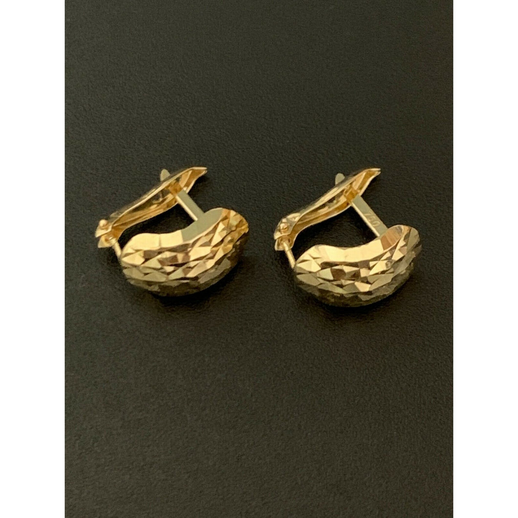 18K Saudi Gold French Clip Earrings - Rafant