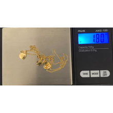 Load image into Gallery viewer, 18K Gold Necklace Chain 18 inches Heart Pendant with Earrings Set 1.80 grams - Rafant
