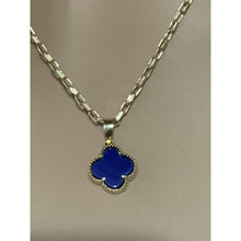 Load image into Gallery viewer, 18K Gold Necklace Chain 18 inches Lapis Lazuli Flower Pendant 2.75 grams - Rafant
