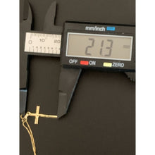 Load image into Gallery viewer, 18K Saudi Gold Necklace Box Chain 17.75&quot; with Cross Pendant 1.41 grams - Rafant
