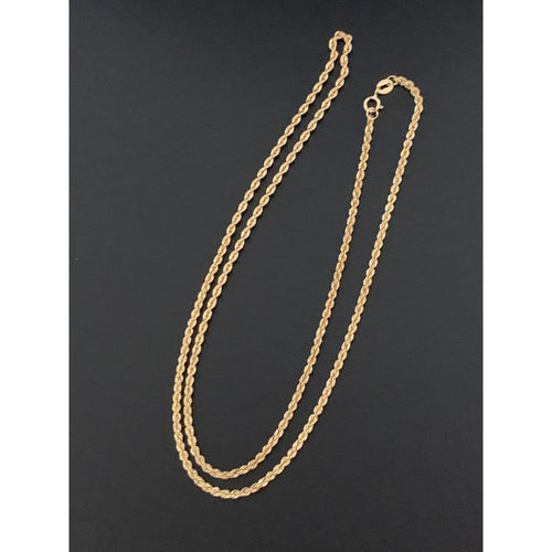 18K Gold Necklace Rope Chain 19.75 inches 1.92 grams - Rafant
