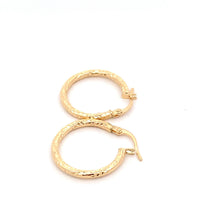 Load image into Gallery viewer, 18K Gold Earrings Hoops Textured Small - Rafant
