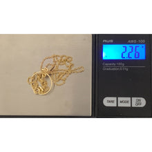 Load image into Gallery viewer, 18K Gold Necklace Chain 18&quot; With Circle Round Key Pendant 2.26 grams - Rafant
