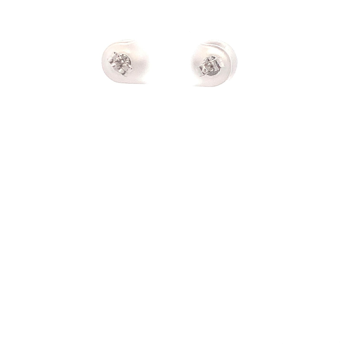 18K White Gold Earrings Stud Balls Polished 1.63 grams - Rafant