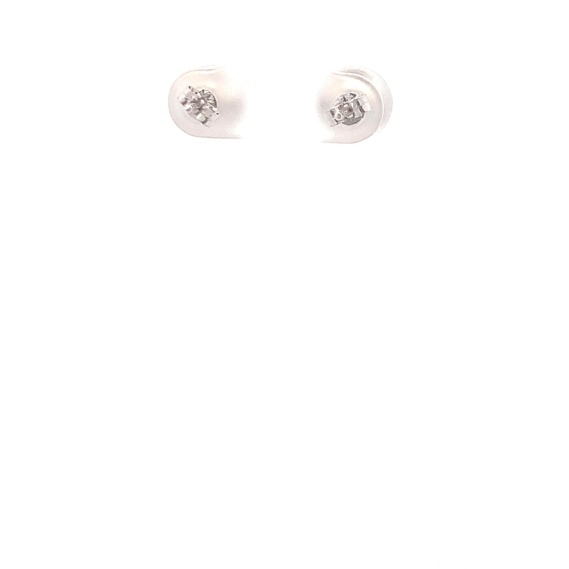 18K White Gold Earrings Stud Balls Polished 1.63 grams - Rafant