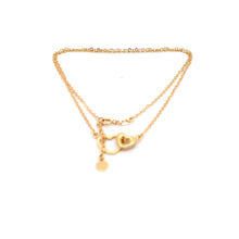 Load image into Gallery viewer, 18K Yellow Gold Necklace Cable Chain Heart Pendant Size 16.75 inches plus 1&quot; extension - Rafant
