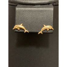 Load image into Gallery viewer, 18K Gold Earrings Stud Dolphin 1.20 grams - Rafant
