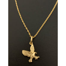 Load image into Gallery viewer, 18K Gold Necklace Chain 18 inches Twisted Eagle Bird Pendant 1.72 grams - Rafant
