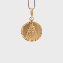 Load and play video in Gallery viewer, 18K Gold Pendant Round Mother Mary Baby Jesus
