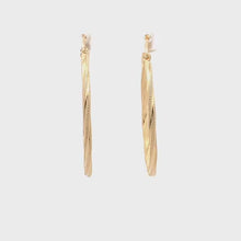Load and play video in Gallery viewer, 18K Yellow Gold Earrings Spiral Hoops Large 1.74 grams
