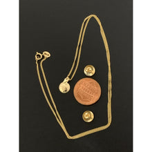 Load image into Gallery viewer, 18K Gold Necklace Chain 17.75 inches Round Circle Pendant with Earrings Set 1.81 grams - Rafant
