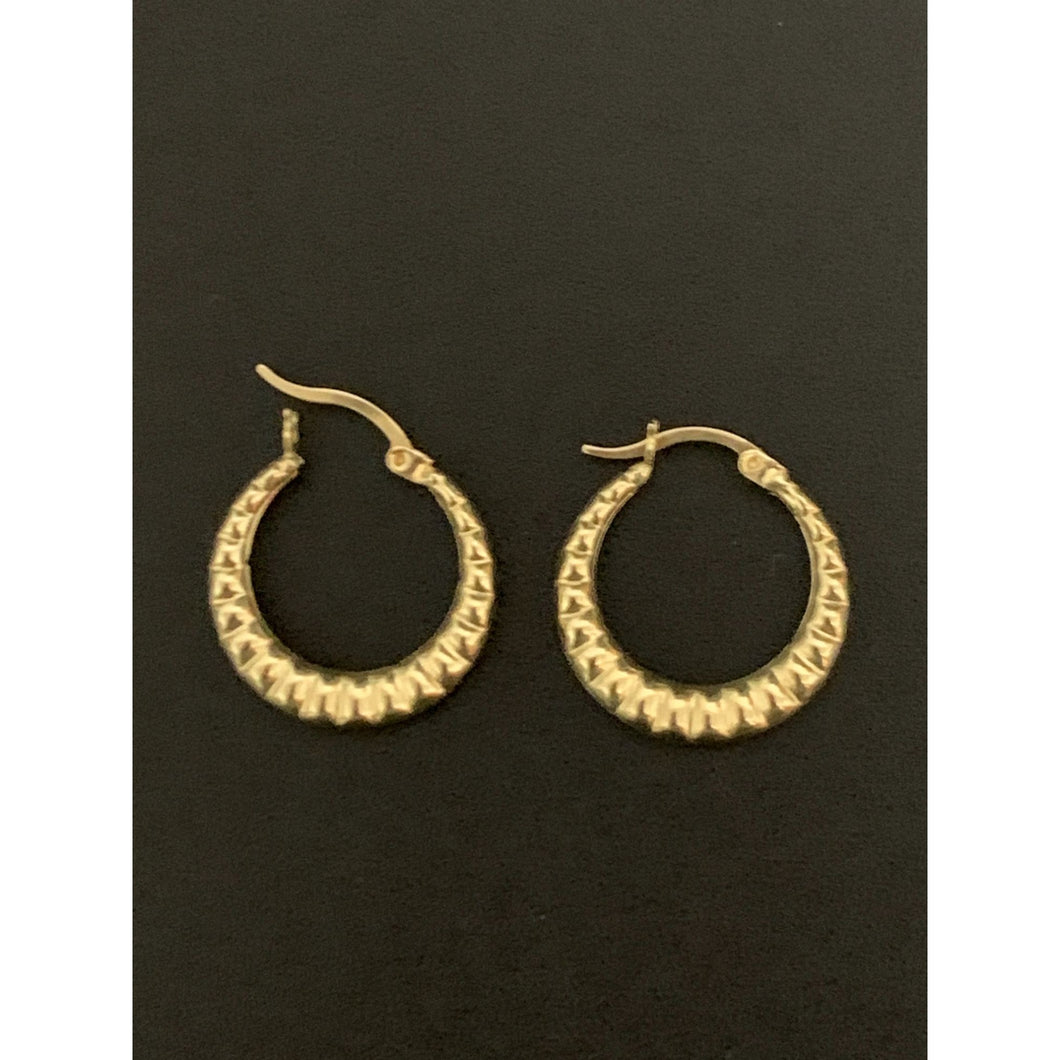 18K Gold Earrings Hoops Loops 1.66 grams - Rafant