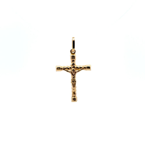 18K Gold Pendant Cross Jesus Christ Religious 1.28 grams - Rafant