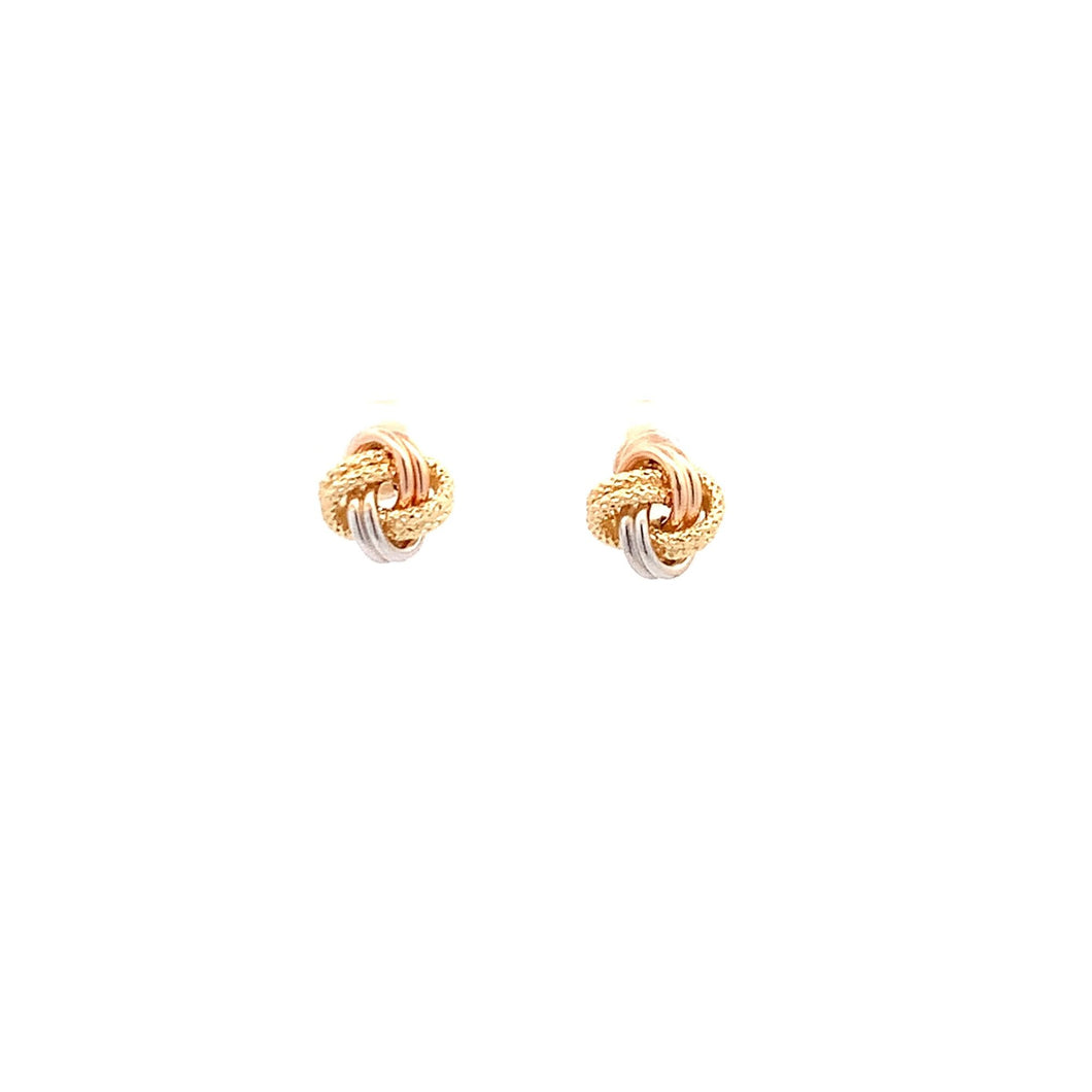 18K Yellow Gold Earrings Stud Knot 1.22 grams Small - Rafant