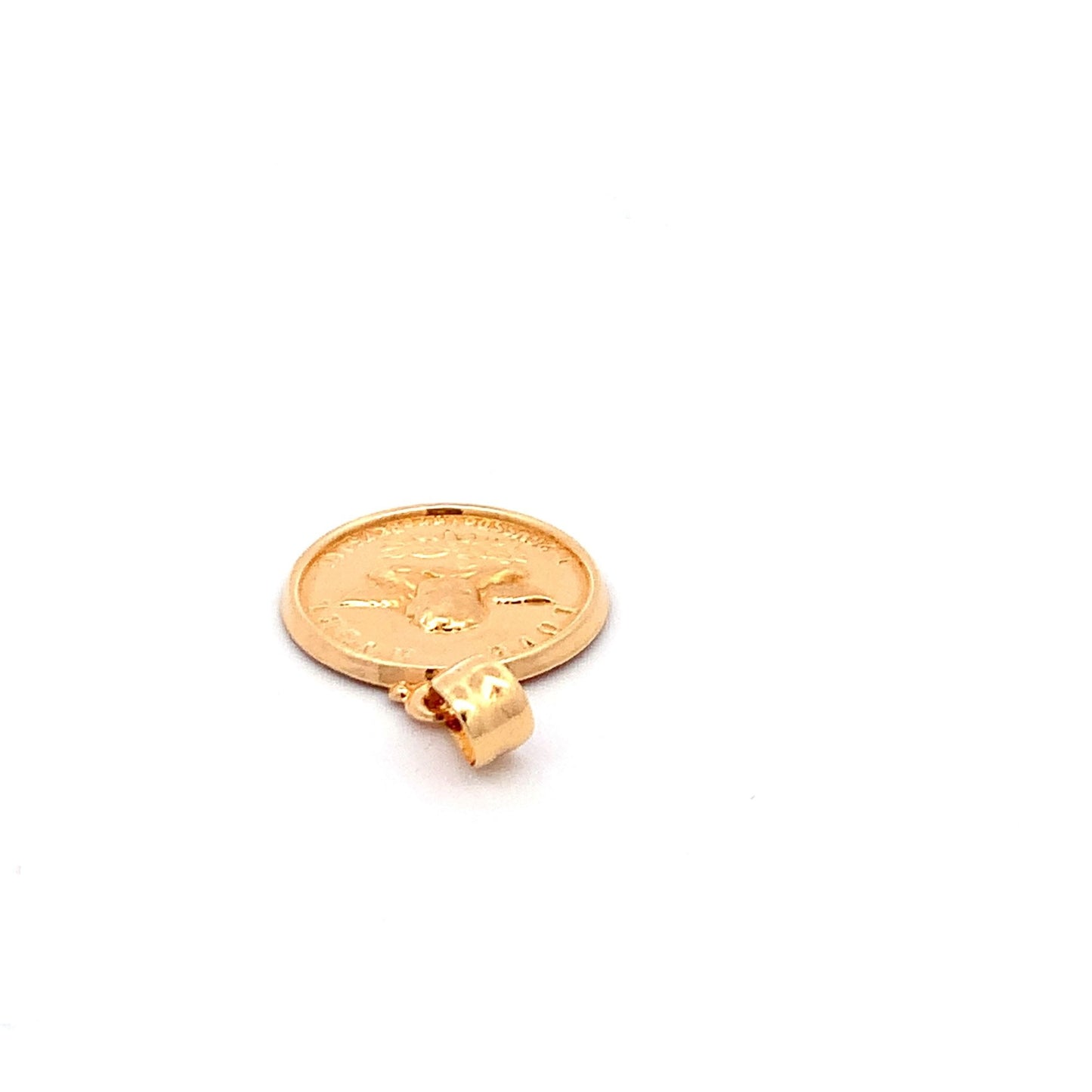 18K Yellow Gold Pendant Round Circle 1.46 grams - Rafant