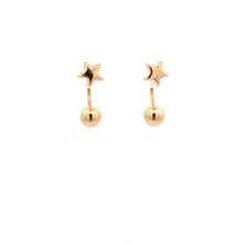 Load image into Gallery viewer, 18K Yellow Gold Earrings Screw Type Ball Star 1.35 grams - Rafant
