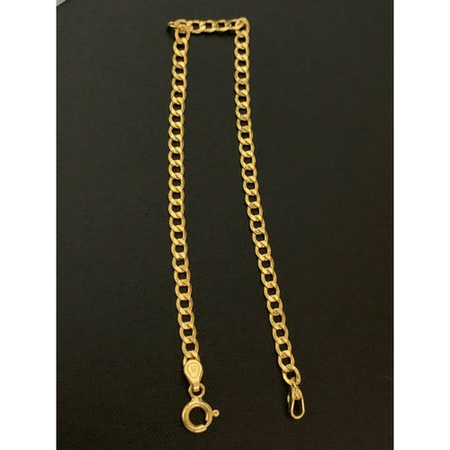 18K Saudi Gold Bracelet Curb Link Chain Size 7.25 inches 1.75 grams - Rafant