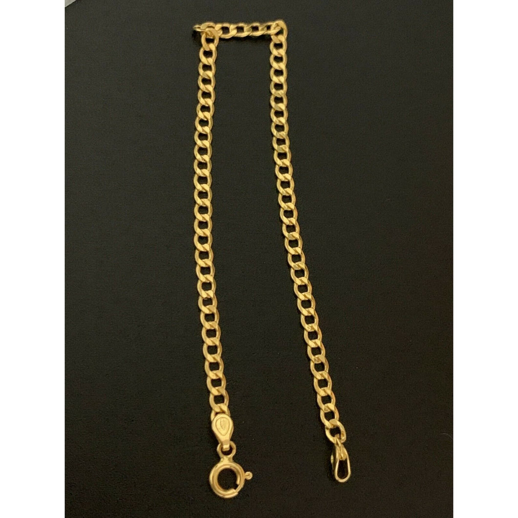 18K Saudi Gold Bracelet Curb Link Chain Size 7.25 inches 1.75 grams - Rafant