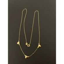 Load image into Gallery viewer, 18K Gold Necklace 16 inches with Heart Charms 1.69 grams - Rafant
