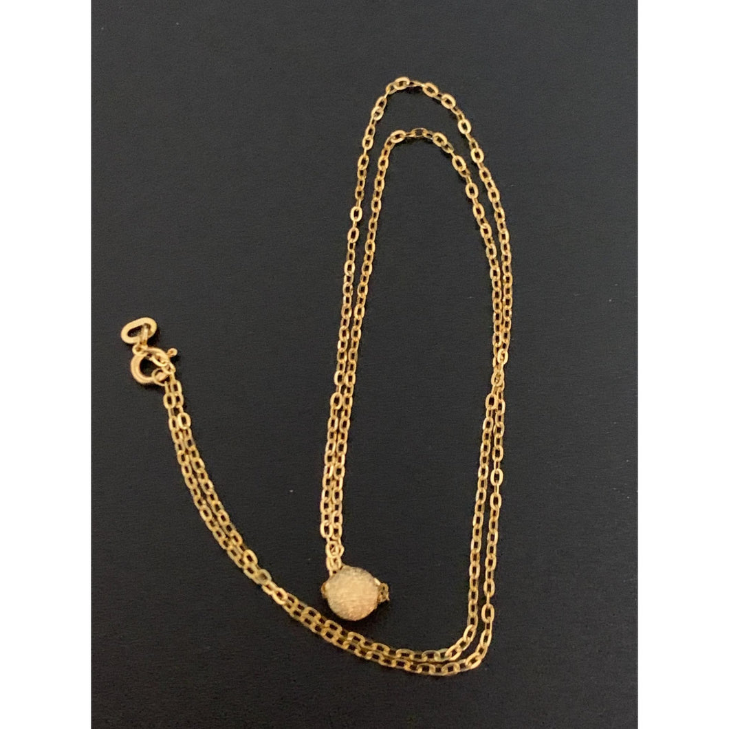 18K Italy Gold Necklace Chain Cable Link 17.75