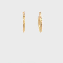Load and play video in Gallery viewer, 18K Yellow Gold Earrings Hoops Small Textured 1.20 grams

