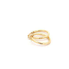 Load image into Gallery viewer, 18K Yellow Gold Earrings Hoops Small Textured 1.20 grams - Rafant

