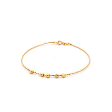 Load image into Gallery viewer, 18K Yellow Gold Bracelet Soft Bangle Beads Size 6.75 inches - Rafant
