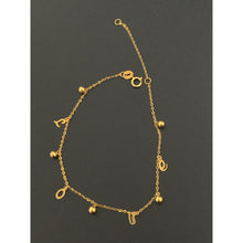 Load image into Gallery viewer, 18K Gold Bracelet Charm Love Size 6.25 inches plus 1 inch extension  0.80 grams - Rafant
