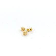 Load image into Gallery viewer, 18K Yellow Gold Earrings Stud Ball Textured Small 0.67 grams - Rafant

