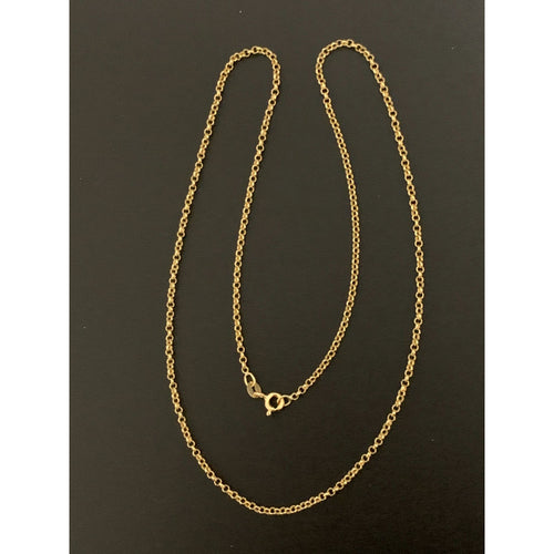 18K Gold Necklace Chain 19.50 Inches Rolo 2.25 grams - Rafant