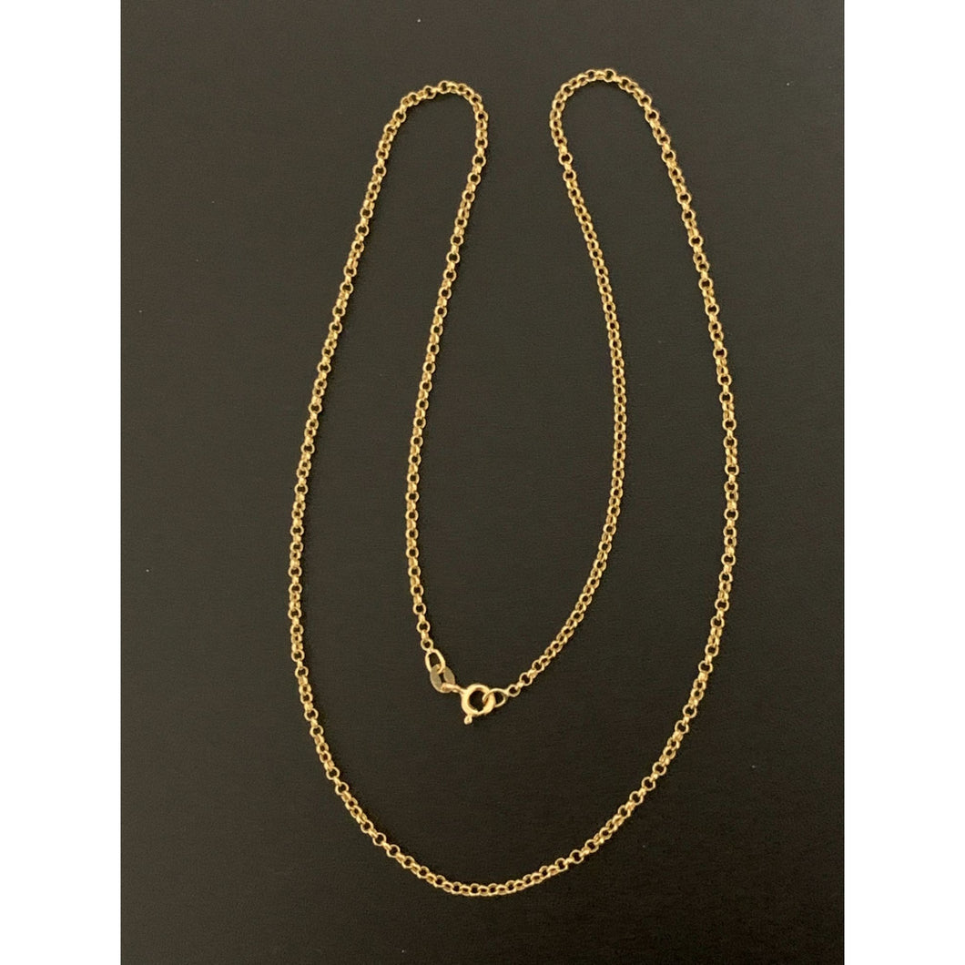 18K Gold Necklace Chain 19.50 Inches Rolo 2.25 grams - Rafant