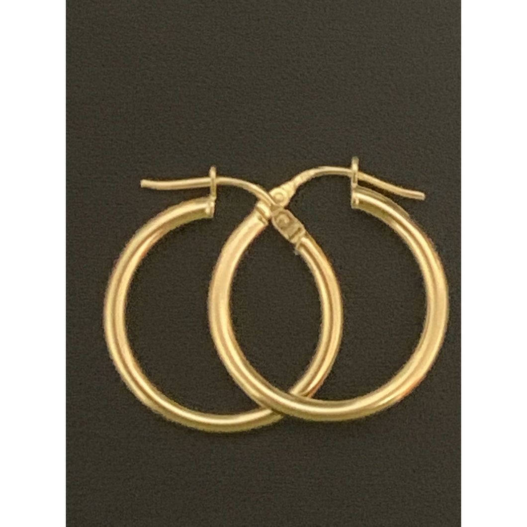 18K Gold Earrings Hoops Loops Small 1.39 grams - Rafant