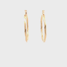 Load and play video in Gallery viewer, 18K Yellow Gold Earrings Hoops Spiral 1.47 grams
